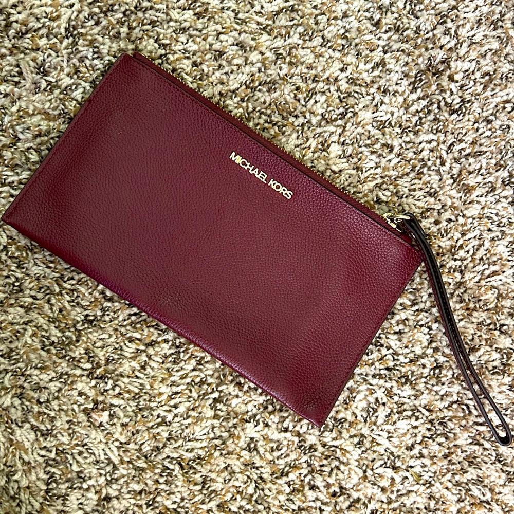 Michael Kors Maroon Wristlet